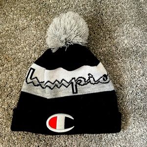 Champion puffball beanie